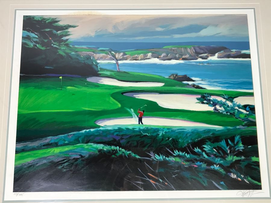Ken Auster Serigraph Titled 'Cypress Point' 1990 Hand Signed By Artist 153 Of 295 With COA