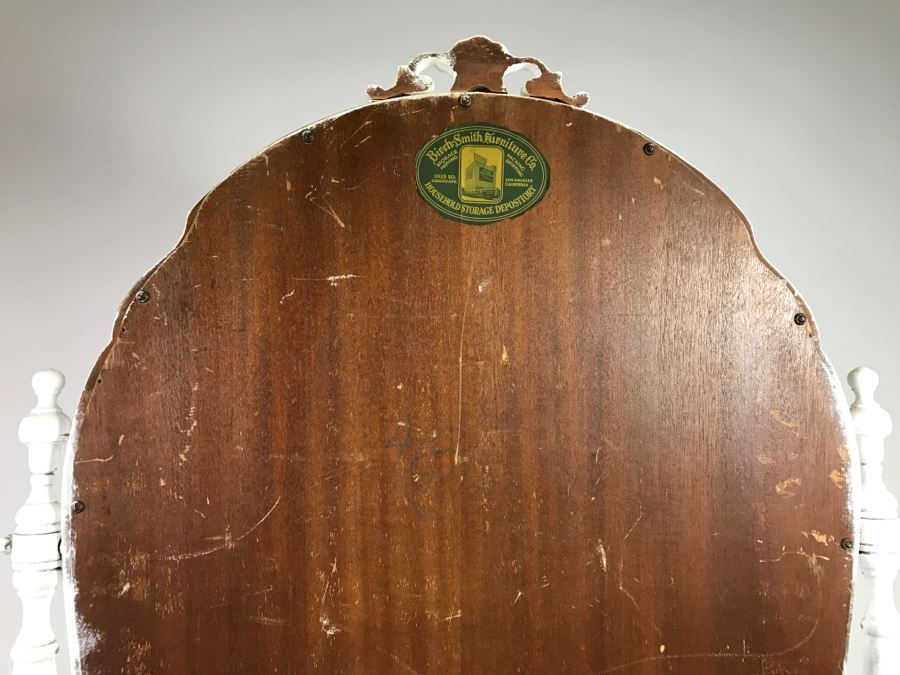 Vintage Shabby Chic French Provincial Vanity Desk Mahogany And Walnut By Mount Airy Furniture Co, NC With Bench [Photo 22]