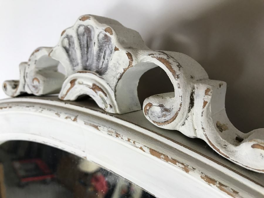 Vintage Shabby Chic French Provincial Vanity Desk Mahogany And Walnut By Mount Airy Furniture Co, NC With Bench [Photo 13]