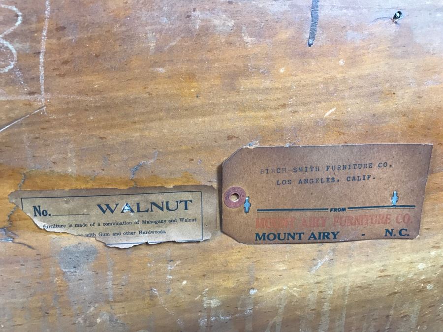 Vintage Shabby Chic French Provincial Vanity Desk Mahogany And Walnut By Mount Airy Furniture Co, NC With Bench [Photo 19]