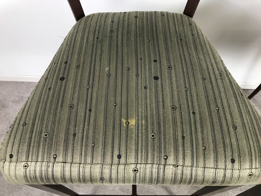 Pair Of Stylish Metal Bar Height Bar Stools - Seats Needs New Upholstery [Photo 4]