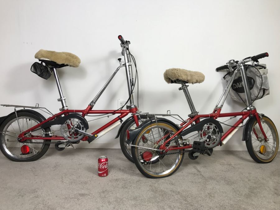 PAIR Of Vintage Dahon Folding Bikes Bicycles Carson, CA With Accesories Shown
