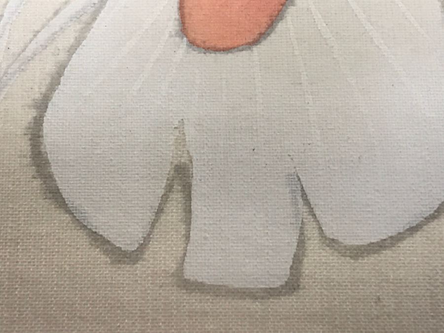 Stunning Original Asian Painting Of Albino Peacock Nicely Framed And Matted [Photo 12]