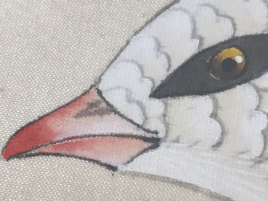 Stunning Original Asian Painting Of Albino Peacock Nicely Framed And Matted [Photo 16]