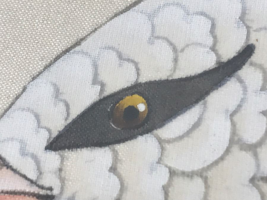 Stunning Original Asian Painting Of Albino Peacock Nicely Framed And Matted [Photo 15]