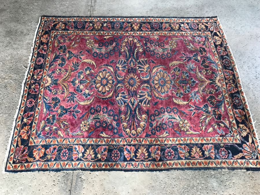 Vintage Hand Knotted Wool Persian Area Rug 6' 6' X 5' 5' [Photo 2]