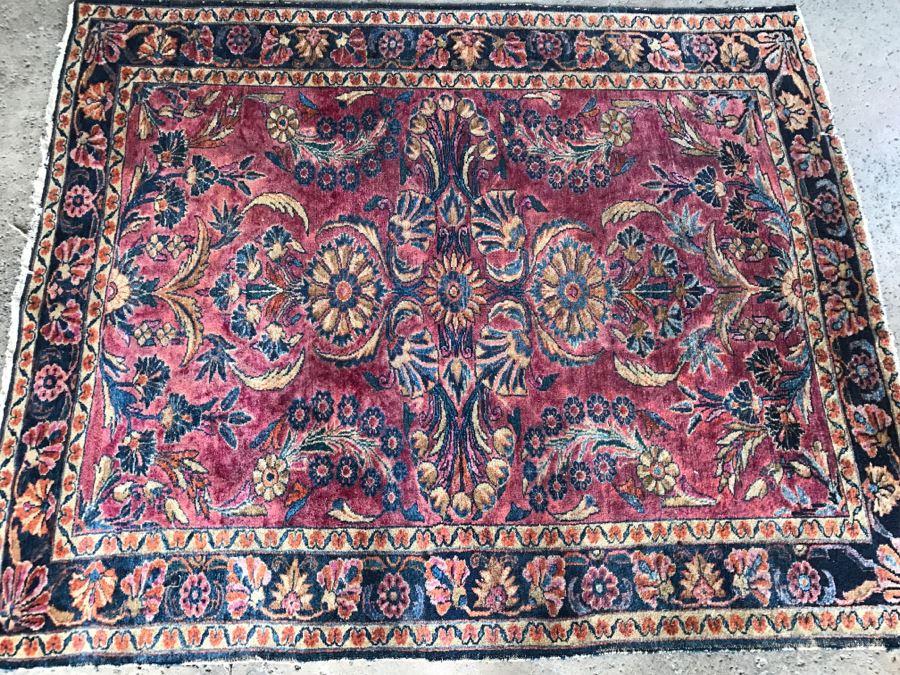 Vintage Hand Knotted Wool Persian Area Rug 6' 6' X 5' 5' [Photo 3]