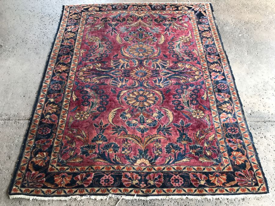 Vintage Hand Knotted Wool Persian Area Rug 6' 6' X 5' 5' [Photo 14]