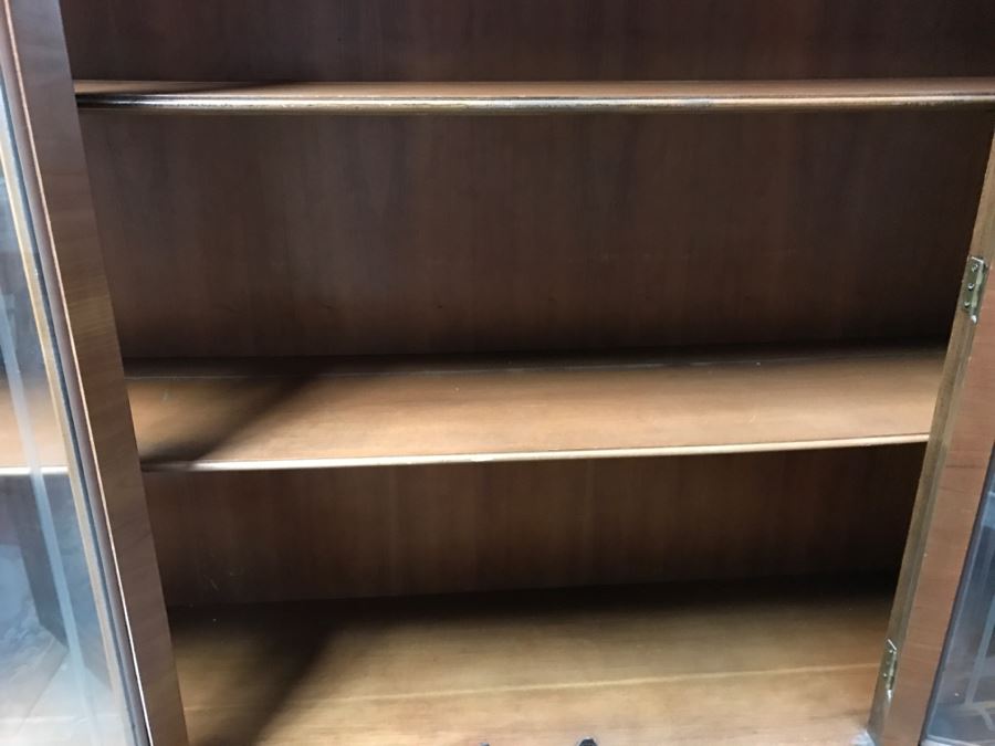 Vintage Wooden China Cabinet With Hutch [Photo 4]