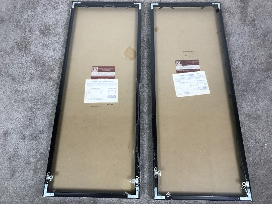 Pair Of New Decorative Asian Wood Block Prints 13' X 34' [Photo 9]