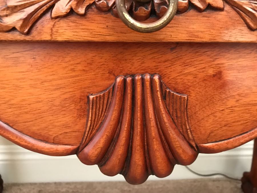 Pair Of Ornate Mahogany Side Tables Cabinets With Ball And Claw Feet (Matches Bed) [Photo 7]