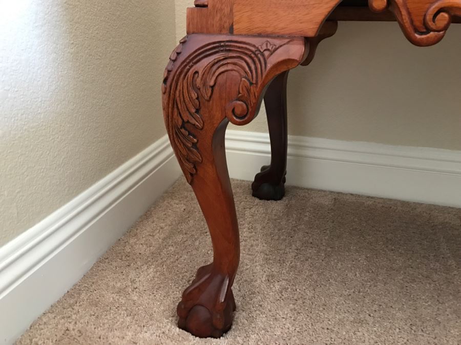 Pair Of Ornate Mahogany Side Tables Cabinets With Ball And Claw Feet (Matches Bed) [Photo 8]