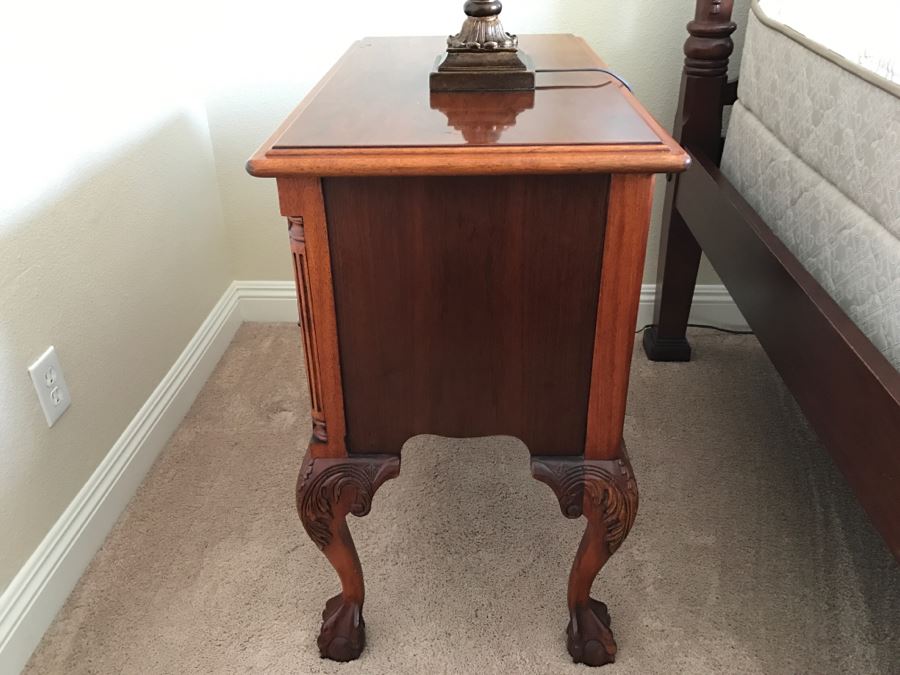 Pair Of Ornate Mahogany Side Tables Cabinets With Ball And Claw Feet (Matches Bed) [Photo 16]