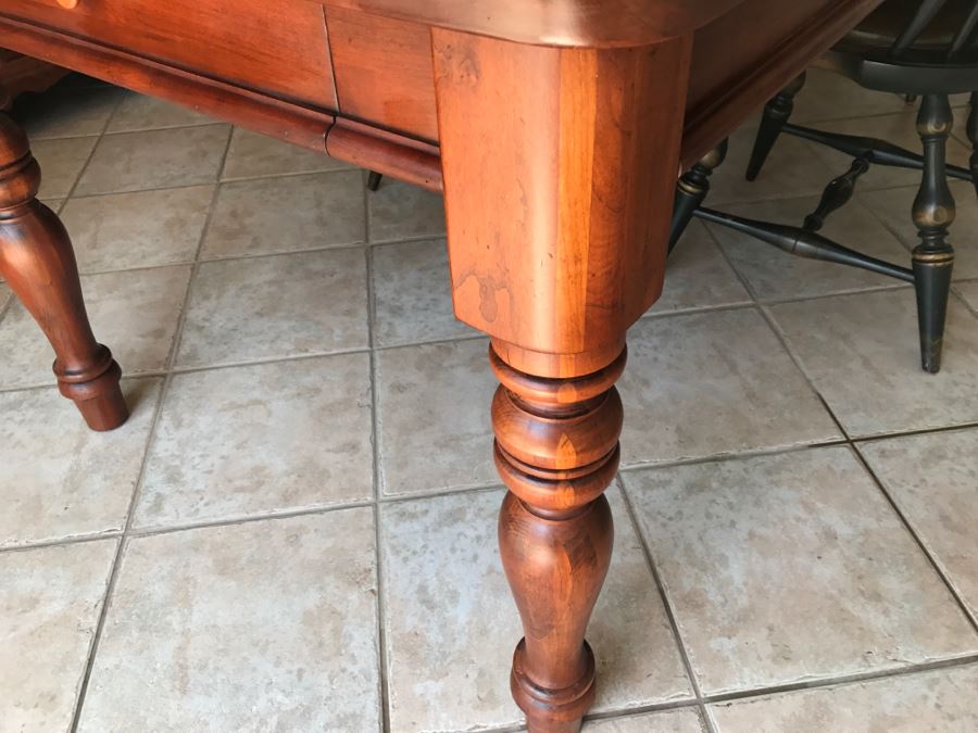 Stunning Bob Timberlake (Artist) By Lexington Farm Table In Excellent Condition With Four Windsor Style Chairs (Table Comes With Pads) [Photo 11]