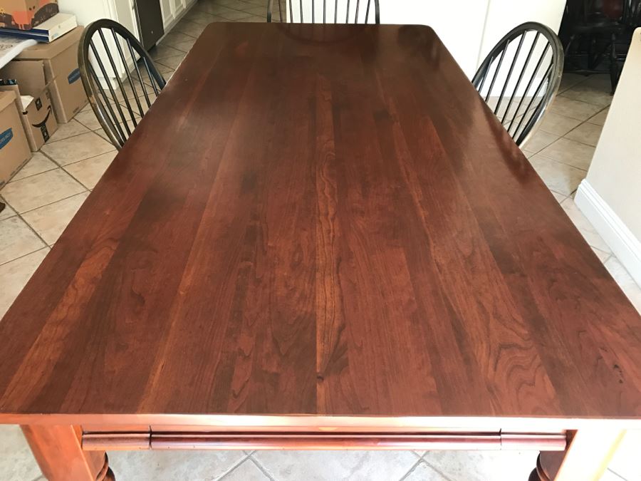 Stunning Bob Timberlake (Artist) By Lexington Farm Table In Excellent Condition With Four Windsor Style Chairs (Table Comes With Pads) [Photo 6]