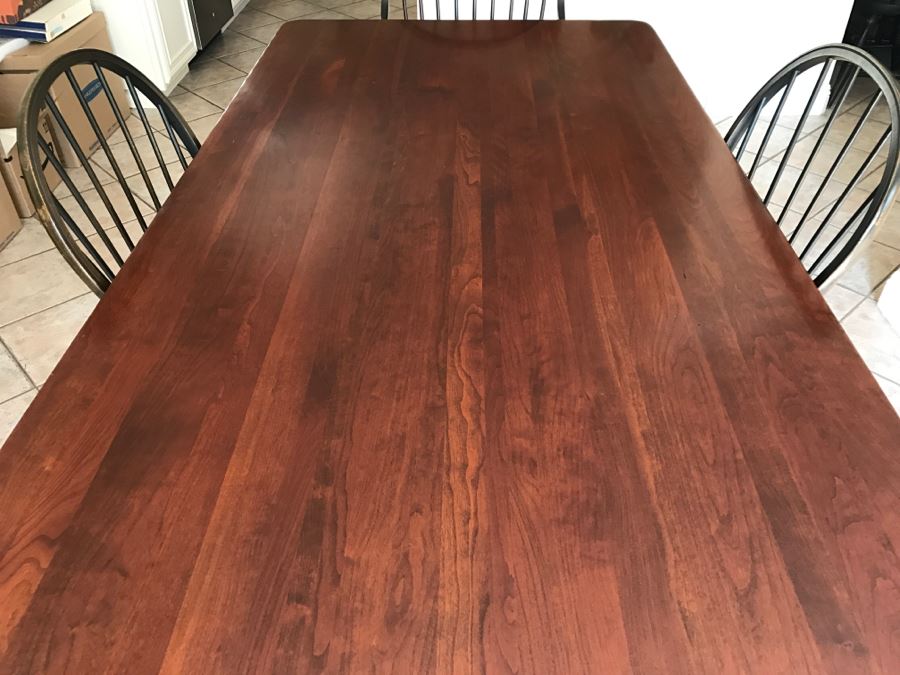 Stunning Bob Timberlake (Artist) By Lexington Farm Table In Excellent Condition With Four Windsor Style Chairs (Table Comes With Pads) [Photo 7]