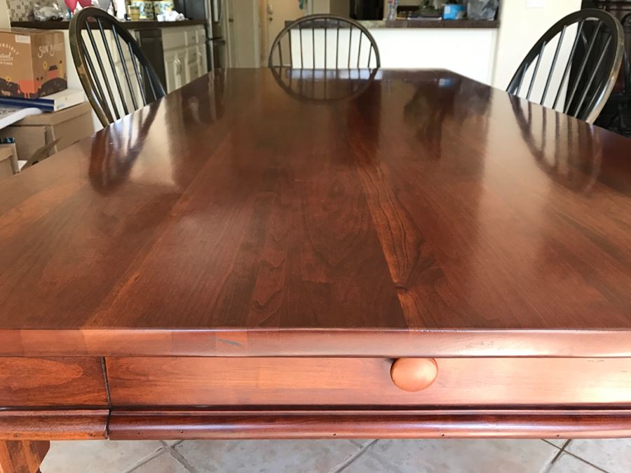 Stunning Bob Timberlake (Artist) By Lexington Farm Table In Excellent Condition With Four Windsor Style Chairs (Table Comes With Pads) [Photo 34]