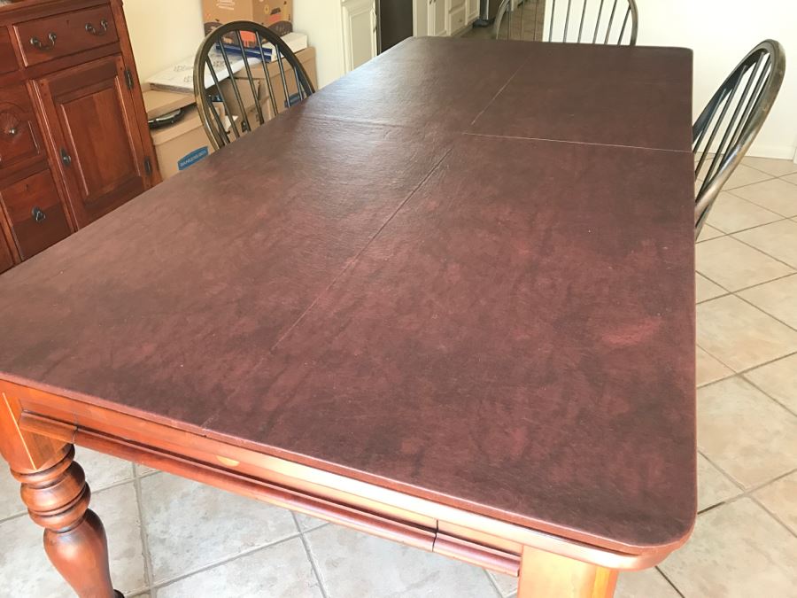 Stunning Bob Timberlake (Artist) By Lexington Farm Table In Excellent Condition With Four Windsor Style Chairs (Table Comes With Pads) [Photo 5]