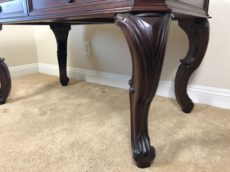 Impressive Mahogany Victorian Partners Desk Library Table Vintage 1860 Estimate $1,200 [Photo 13]