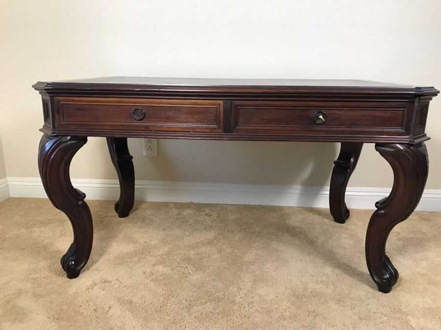 Impressive Mahogany Victorian Partners Desk Library Table Vintage 1860 Estimate $1,200 [Photo 2]