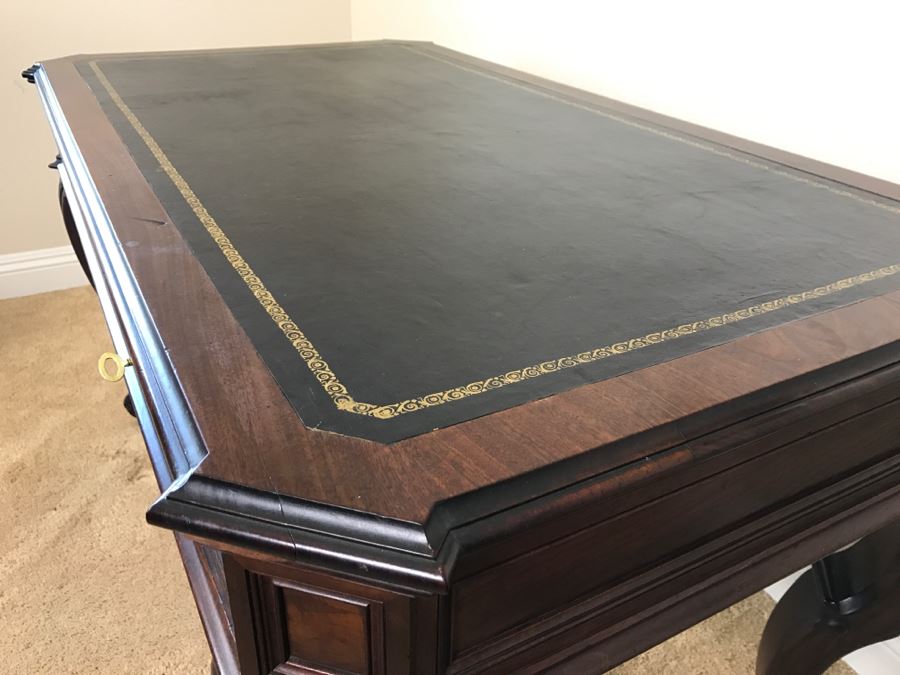 Impressive Mahogany Victorian Partners Desk Library Table Vintage 1860 Estimate $1,200 [Photo 6]