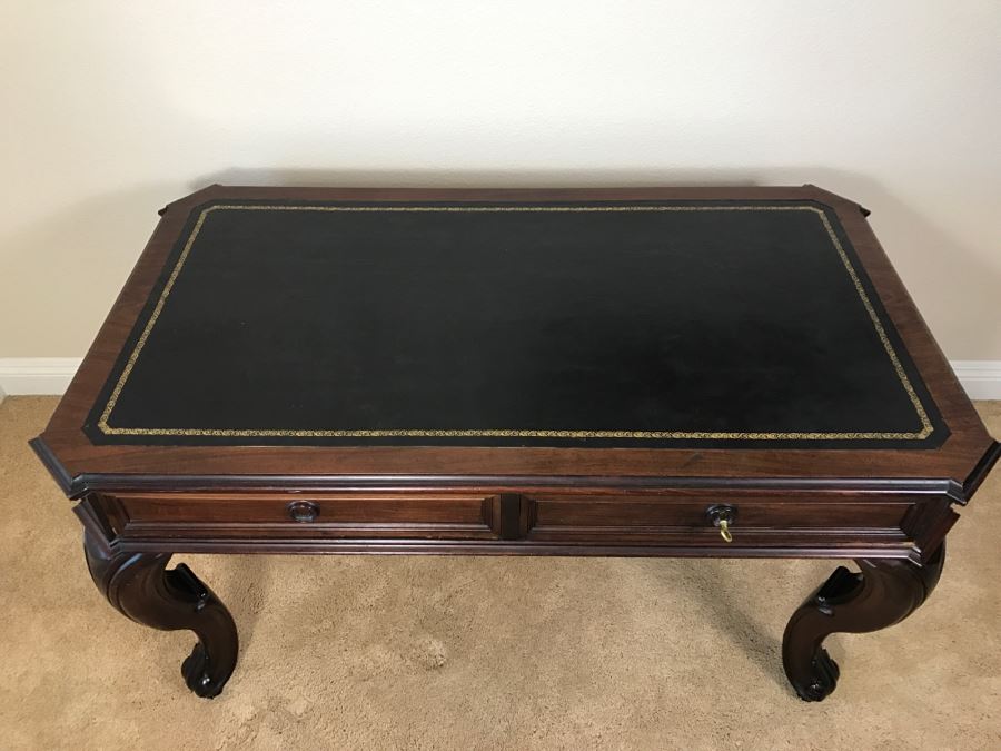Impressive Mahogany Victorian Partners Desk Library Table Vintage 1860 Estimate $1,200 [Photo 4]