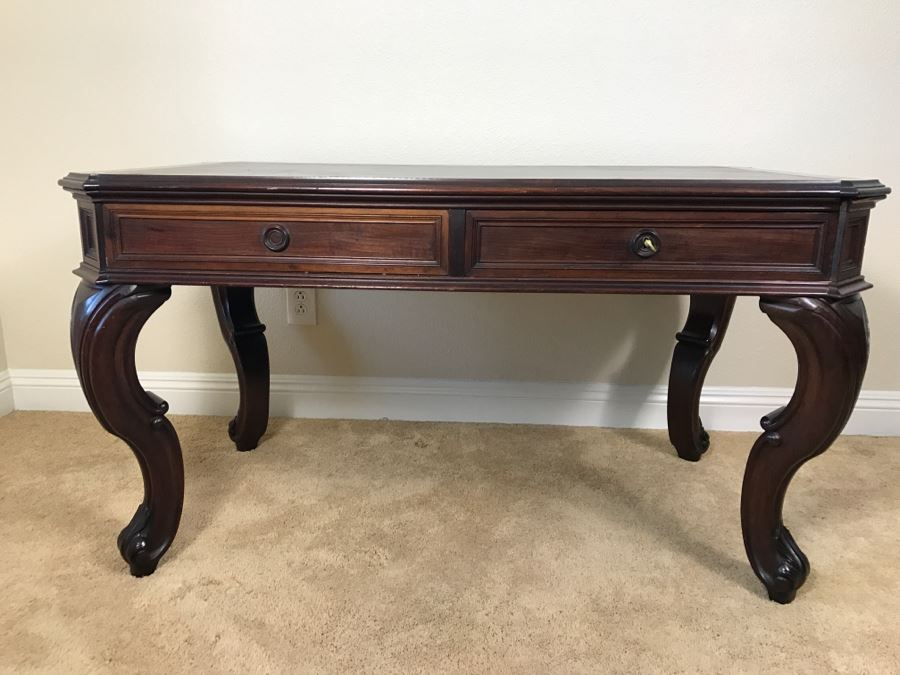 Impressive Mahogany Victorian Partners Desk Library Table Vintage 1860 Estimate $1,200 [Photo 3]
