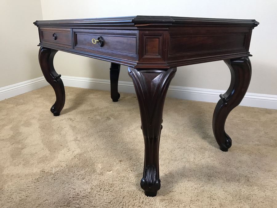 Impressive Mahogany Victorian Partners Desk Library Table Vintage 1860 Estimate $1,200 [Photo 19]