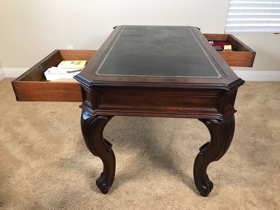 Impressive Mahogany Victorian Partners Desk Library Table Vintage 1860 Estimate $1,200 [Photo 26]