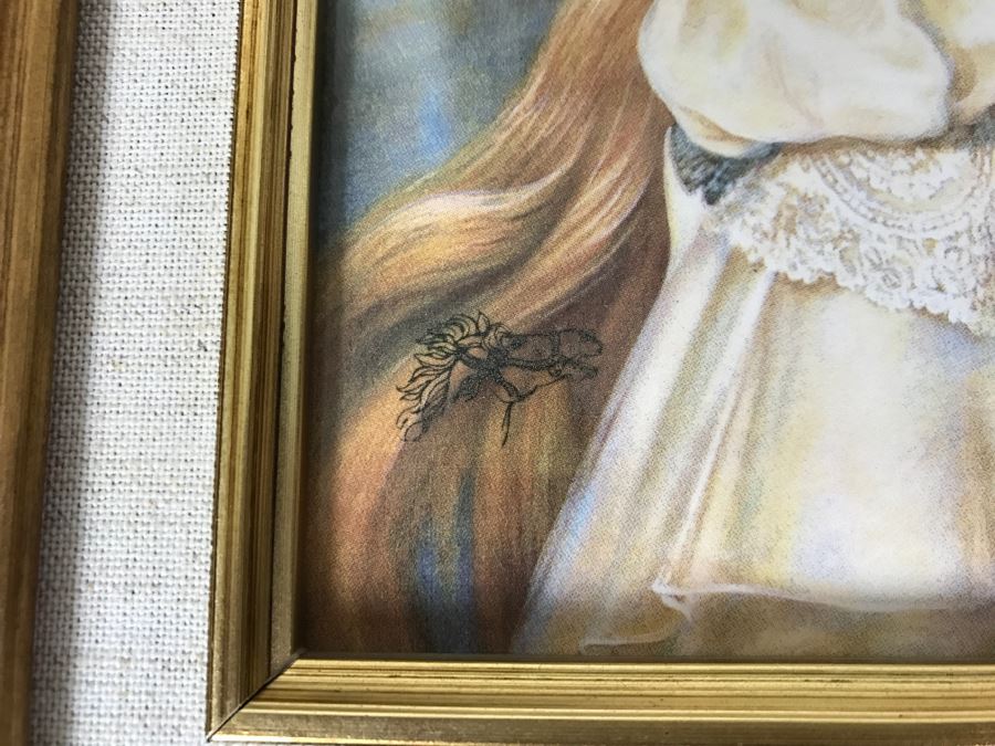 Framed Porcelain Art Plaque Titled 'Memories' By Sandra Kuck The Franklin Mint [Photo 4]