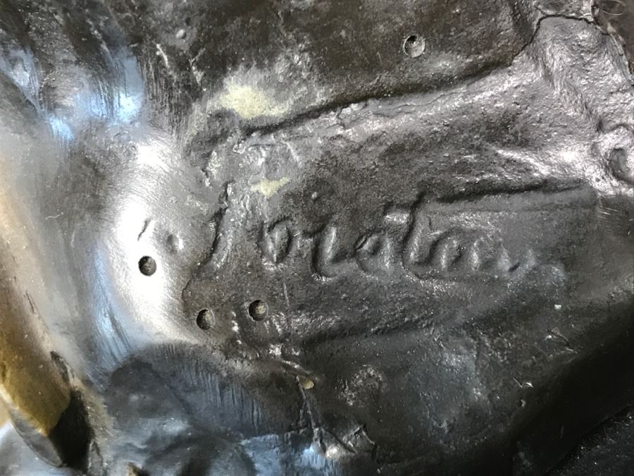 Bronze Sculpture Bust Titled 'Salome' On Marble Base With Brass Label By Alfred Jean Foretay France [Photo 14]