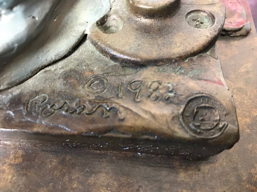 Limited Edition Bronze Sculpture Titled 'Bacchanal' By Rosan 1988 101 Of 300 13 3/4' Tall With COA Estimate $3,000 [Photo 18]