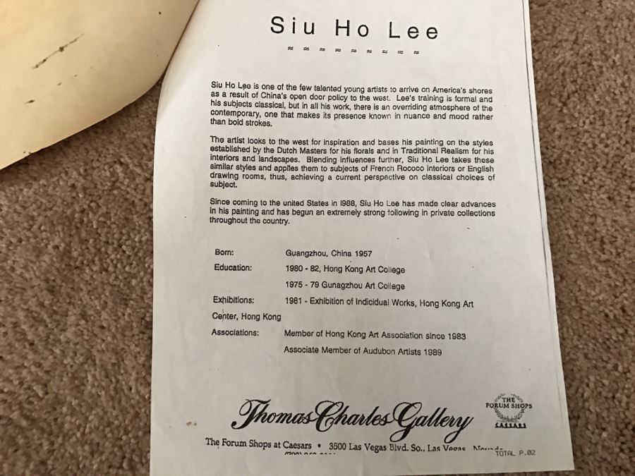 Chinese Artist Siu Ho Lee LARGE Framed Oil Painting On Canvas Depicting A Colorful Floral In Spectacular Gilt Wood Frame 55' X 67.5' Estimate $6,500 [Photo 60]