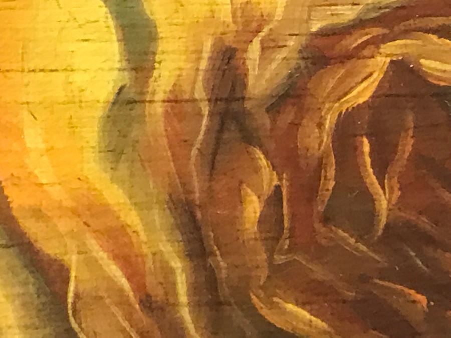 Chinese Artist Siu Ho Lee LARGE Framed Oil Painting On Canvas Depicting A Colorful Floral In Spectacular Gilt Wood Frame 55' X 67.5' Estimate $6,500 [Photo 13]