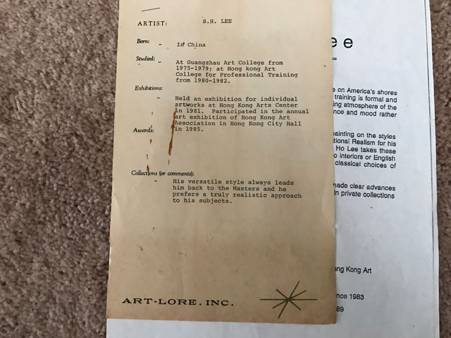 Chinese Artist Siu Ho Lee LARGE Framed Oil Painting On Canvas Depicting A Colorful Floral In Spectacular Gilt Wood Frame 55' X 67.5' Estimate $6,500 [Photo 57]