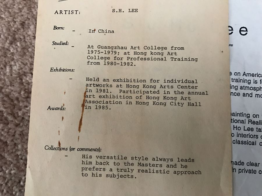 Chinese Artist Siu Ho Lee LARGE Framed Oil Painting On Canvas Depicting A Colorful Floral In Spectacular Gilt Wood Frame 55' X 67.5' Estimate $6,500 [Photo 58]