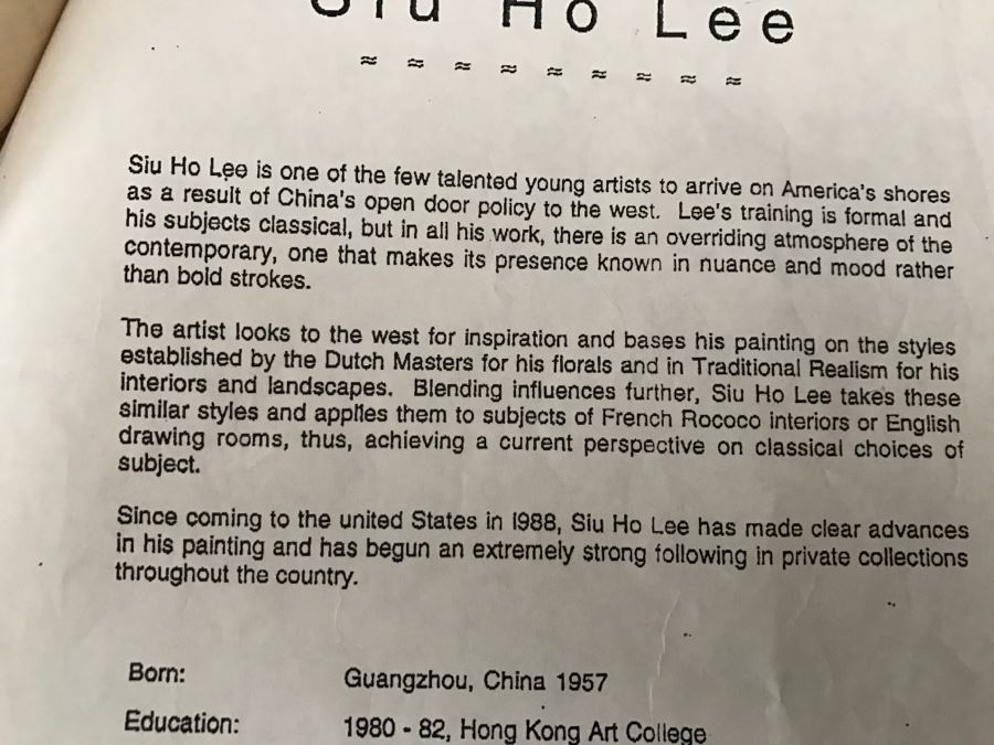 Chinese Artist Siu Ho Lee LARGE Framed Oil Painting On Canvas Depicting A Colorful Floral In Spectacular Gilt Wood Frame 55' X 67.5' Estimate $6,500 [Photo 61]