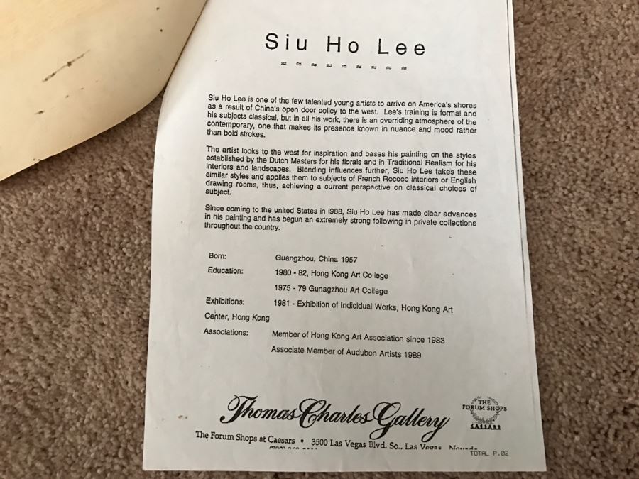 Chinese Artist Siu Ho Lee LARGE Framed Oil Painting On Canvas Depicting A Colorful Floral In Spectacular Gilt Wood Frame 55' X 67.5' Estimate $6,500 [Photo 59]