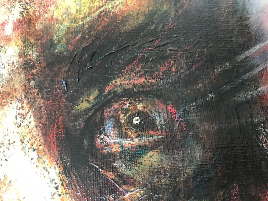 Framed Original Oil Painting By Miguel Najera Loera Depicting Don Quixote 40' X 40' [Photo 11]