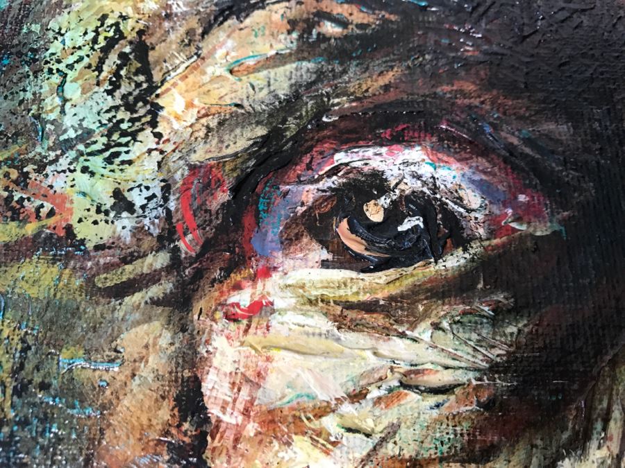 Framed Original Oil Painting By Miguel Najera Loera Depicting Don Quixote 40' X 40' [Photo 12]