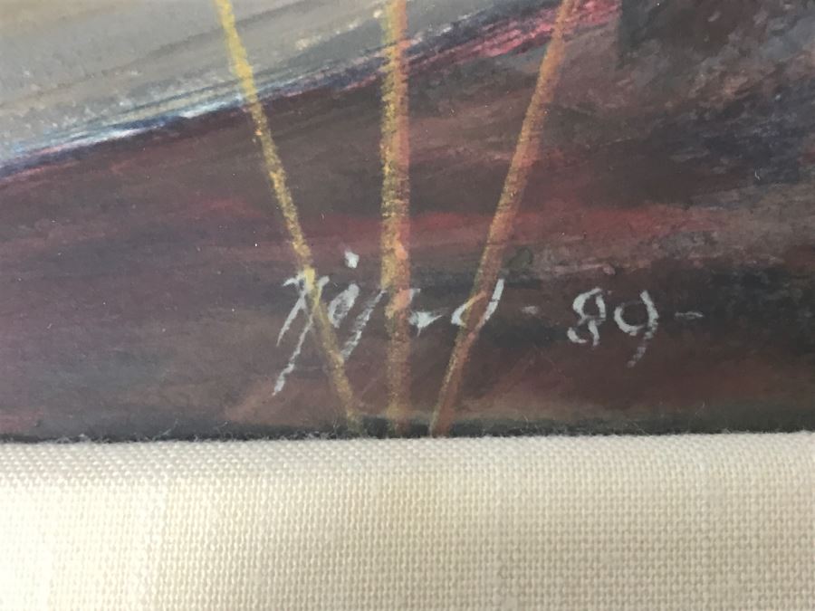 Framed Original Oil Painting By Miguel Najera Loera Titled 'Homage To Olympics' 56' X 27' [Photo 10]