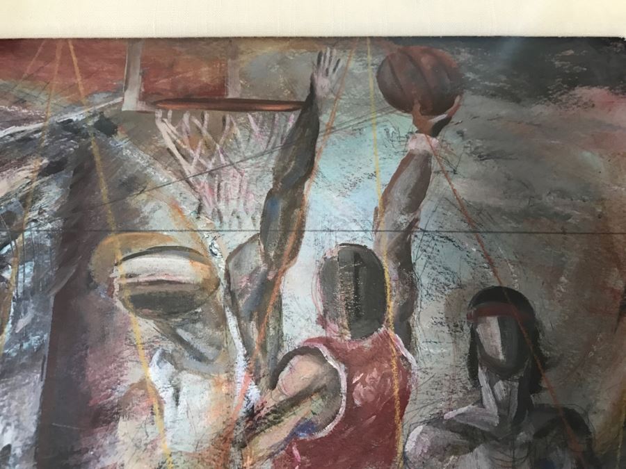 Framed Original Oil Painting By Miguel Najera Loera Titled 'Homage To Olympics' 56' X 27' [Photo 12]