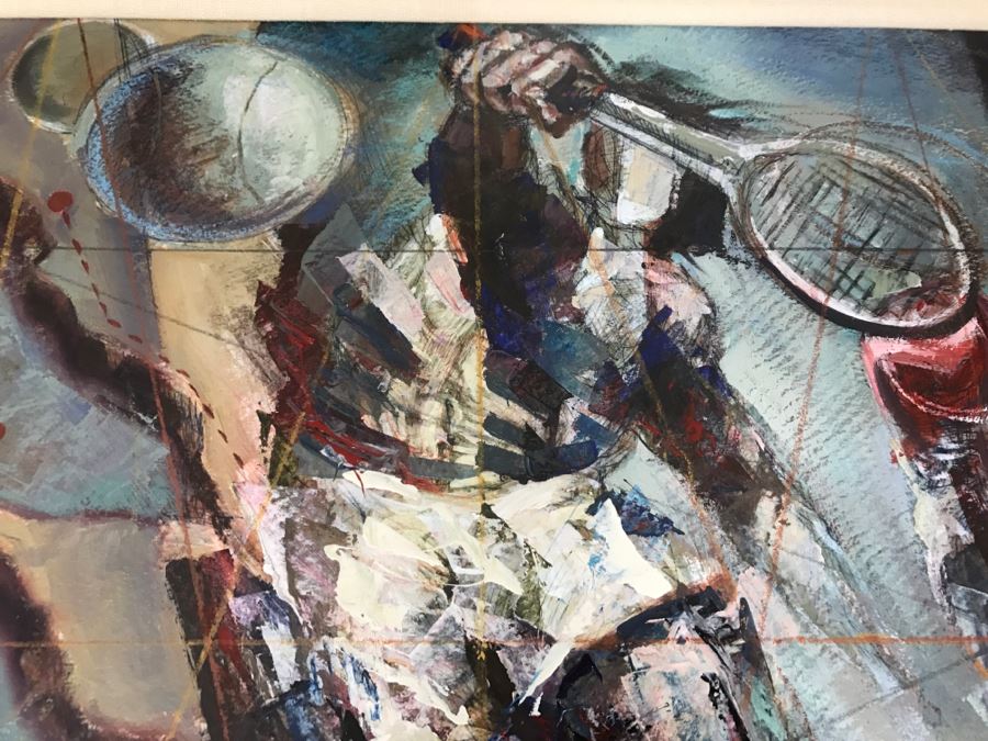 Framed Original Oil Painting By Miguel Najera Loera Titled 'Homage To Olympics' 56' X 27' [Photo 18]