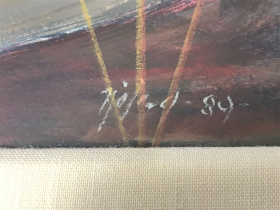 Framed Original Oil Painting By Miguel Najera Loera Titled 'Homage To Olympics' 56' X 27' [Photo 9]