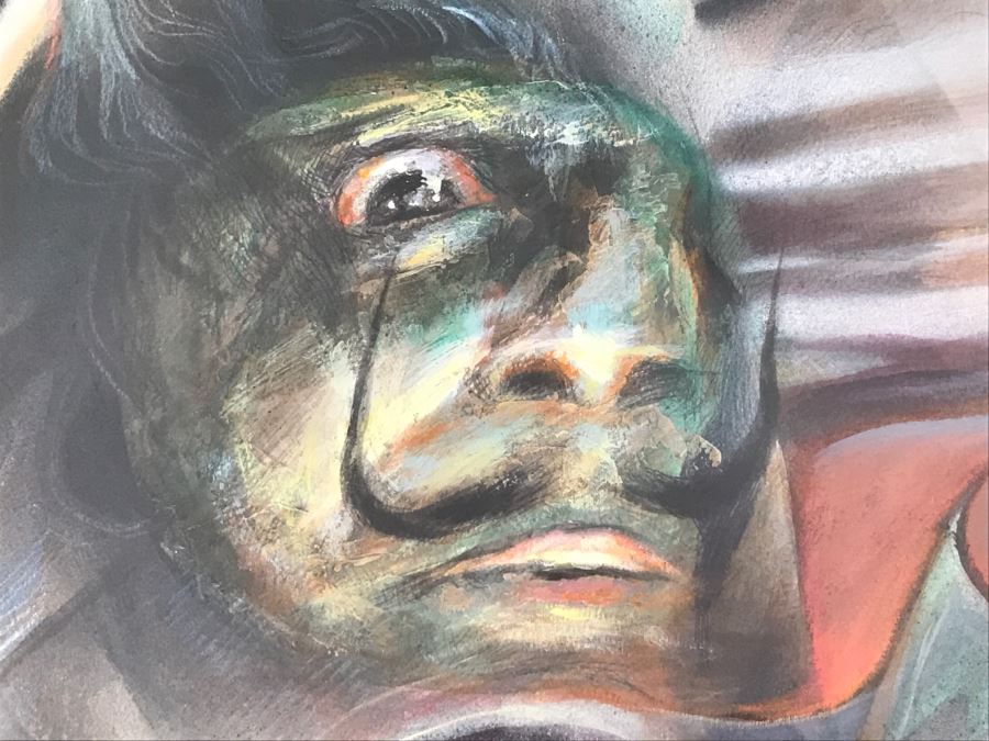 Framed Original Oil Painting By Miguel Najera Loera Titled 'Homage To Dali' 31' X 39' [Photo 5]