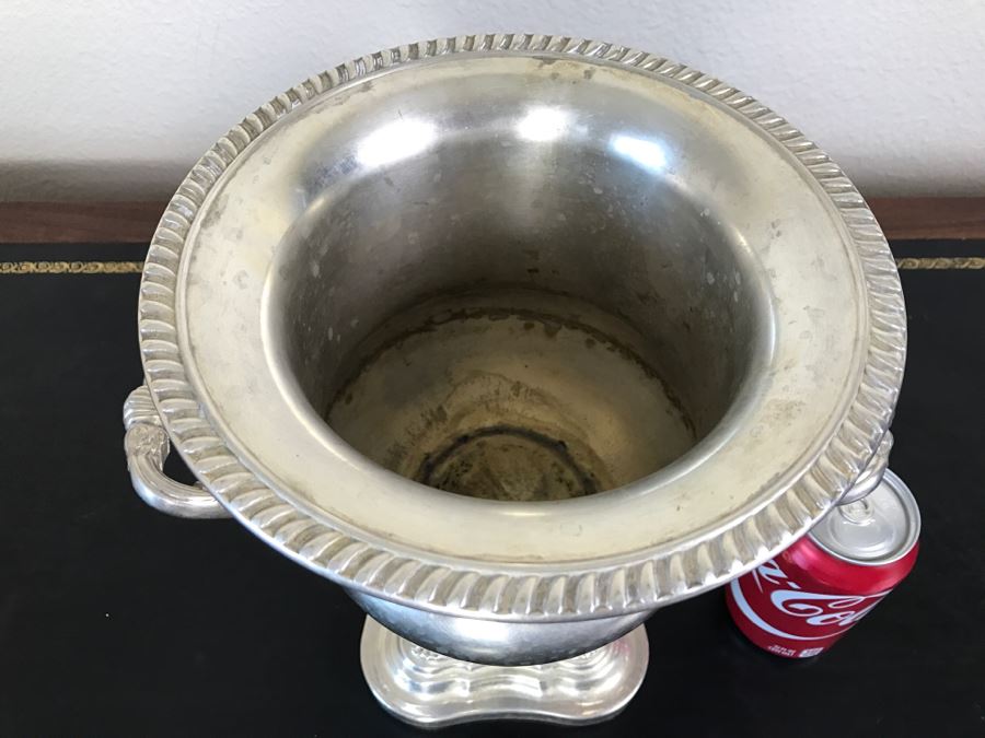 Vintage Silveplate Champagne Wine Cooler Ice Bucket Signed Underneath [Photo 4]