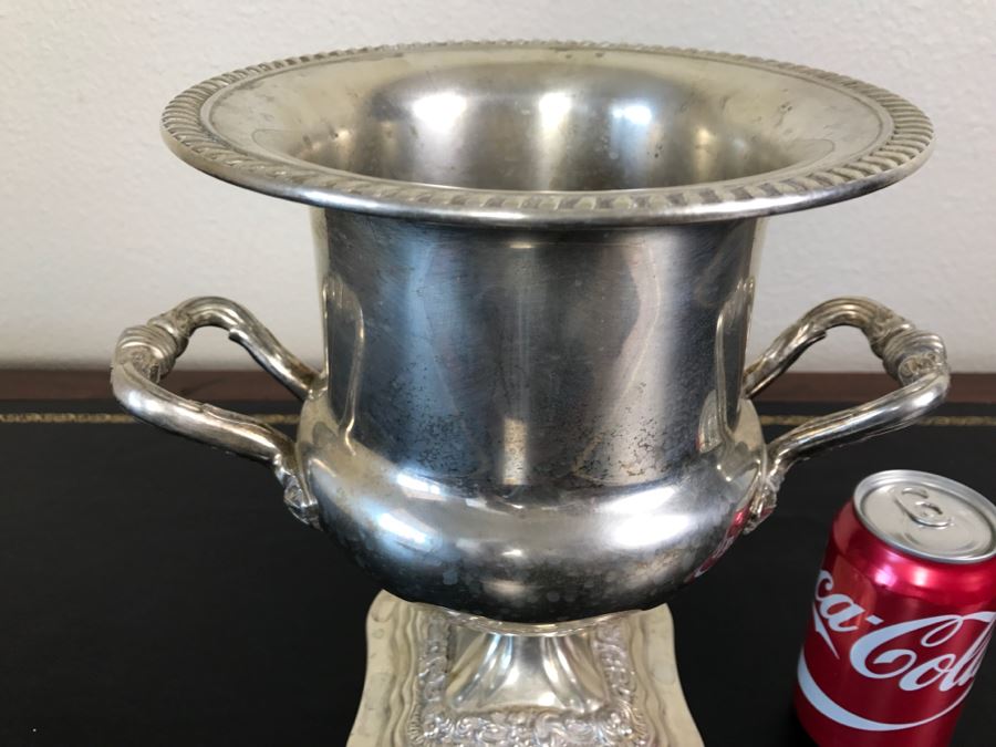 Vintage Silveplate Champagne Wine Cooler Ice Bucket Signed Underneath [Photo 3]