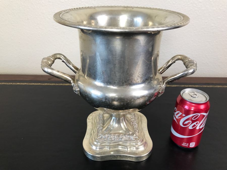 Vintage Silveplate Champagne Wine Cooler Ice Bucket Signed Underneath