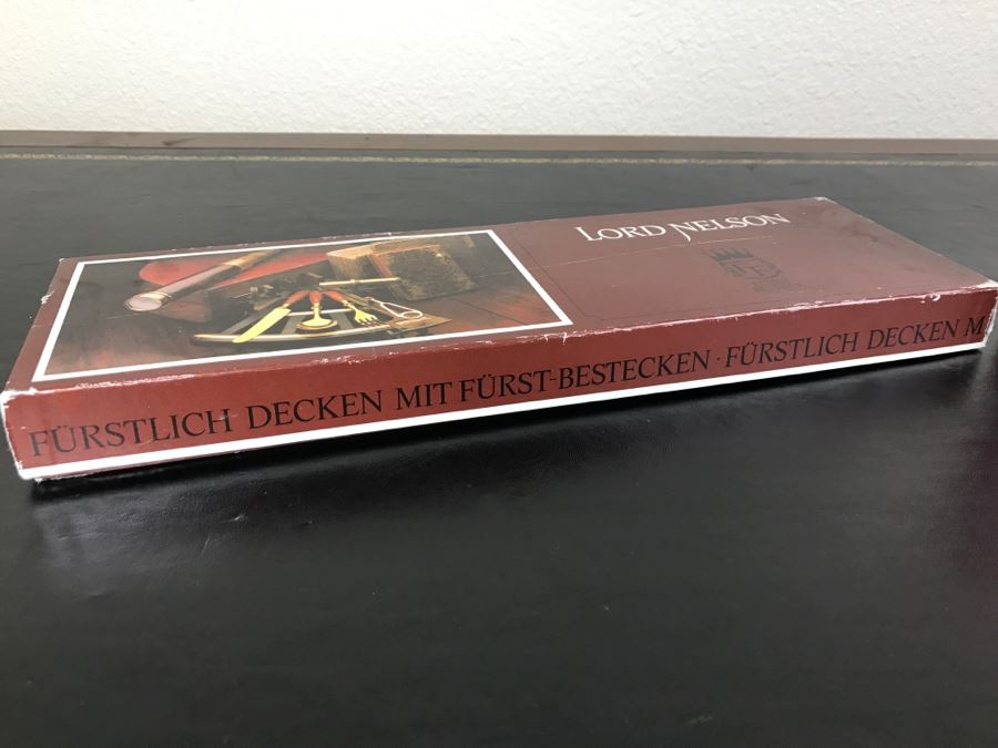 FF Furst Besteck German Carving Set Knife & Fork Lord Nelson Brass & Hardwood In Original Box Never Used [Photo 5]