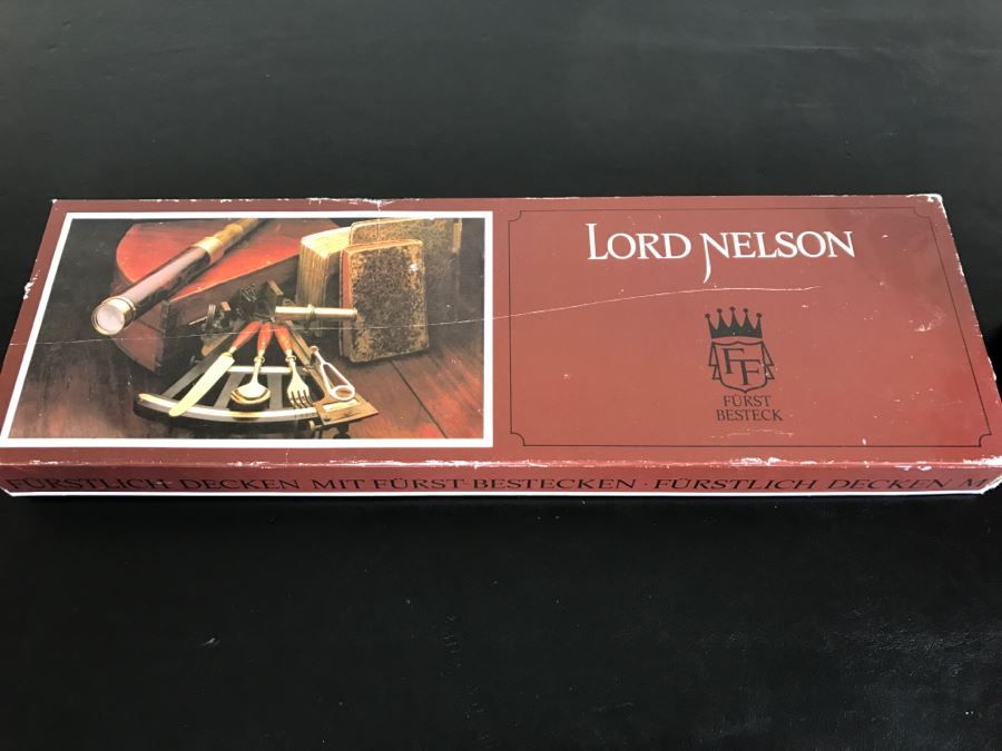 FF Furst Besteck German Carving Set Knife & Fork Lord Nelson Brass & Hardwood In Original Box Never Used [Photo 3]